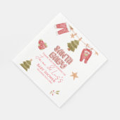 Santa Mädchen Junge Feiertag Baby Shower   Serviette (Ecke)