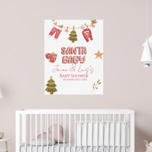 Santa-Mädchen-Jungen-Urlaub-Baby-Dusche   Poster