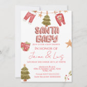 Santa-Mädchen-Jungen-Urlaub-Baby-Party  Einladung (Vorderseite)