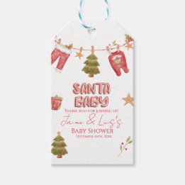 Santa-Mädchen-Jungen-Urlaub-Baby-Party   Geschenkanhänger