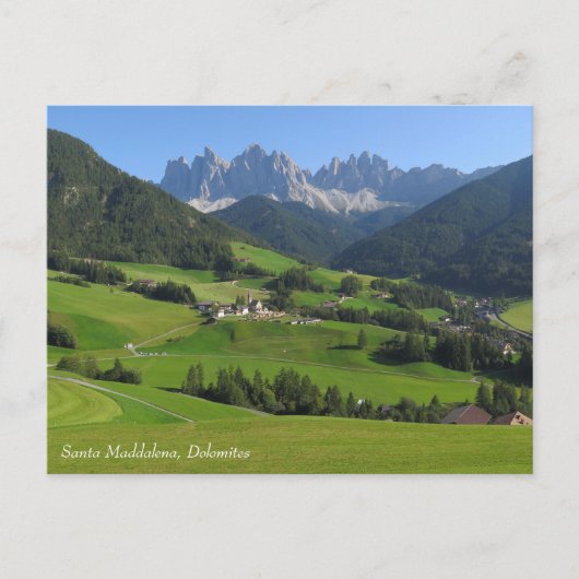 Santa Maddalena Dolomiten Postkarte (Vorderseite)