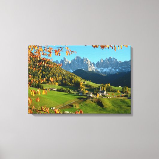 Santa Maddalena im Herbst auf Leinwand drucken (Vorderseite)
