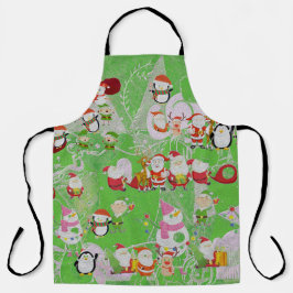 Santa Magical Green New Jahre Schürze