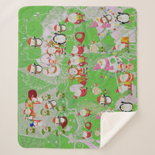 Santa Magical Green New Jahre Sherpadecke