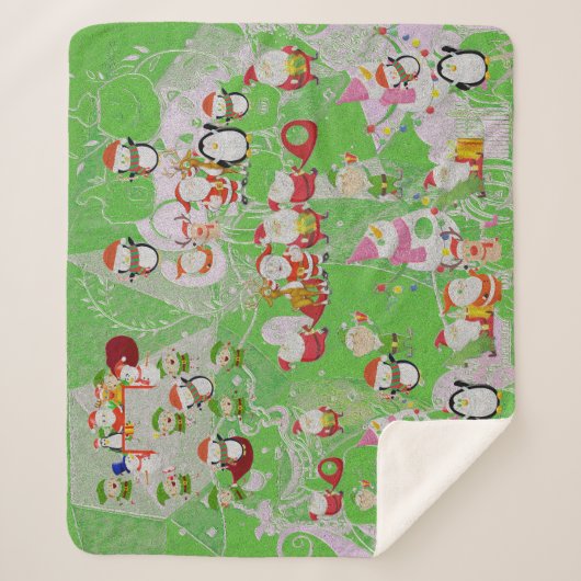 Santa Magical Green New Jahre Sherpadecke (Vorderseite)