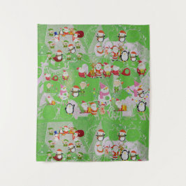 Santa Magical Green New Jahre Wandteppich