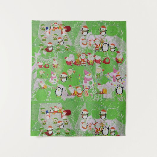 Santa Magical Green New Jahre Wandteppich (Vorderseite)