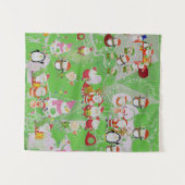 Santa Magical Green New Jahre Wandteppich (Vorderseite (Horizontal))