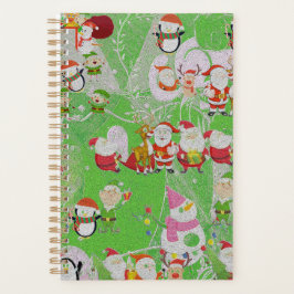 Santa Magical Green New Year Agendas Planer