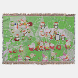 Santa Magical Green New Year Decke