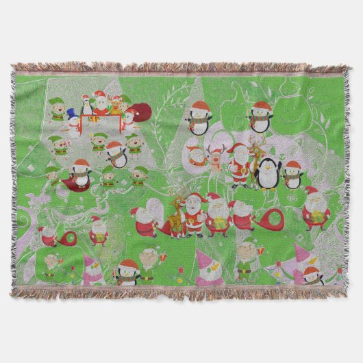 Santa Magical Green New Year Decke (Vorderseite)