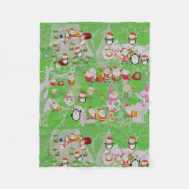 Santa Magical Green New Year Fleecedecke