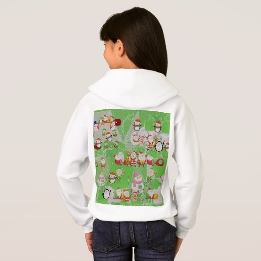 Santa Magical Green New Year Hoodie (Schwarz voll)