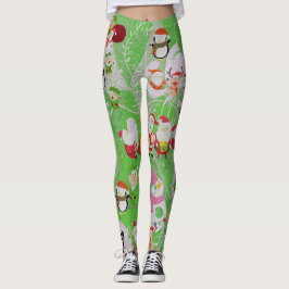 Santa Magical Green New Year Leggings