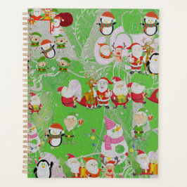 Santa Magical Green New Year Planer