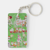 Santa Magical Green New Year Schlüsselanhänger (Rückseite)