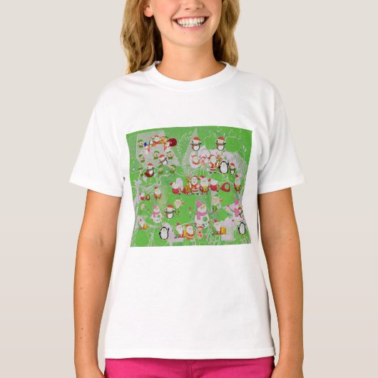 Santa Magical Green New Year T-Shirt (Vorderseite)