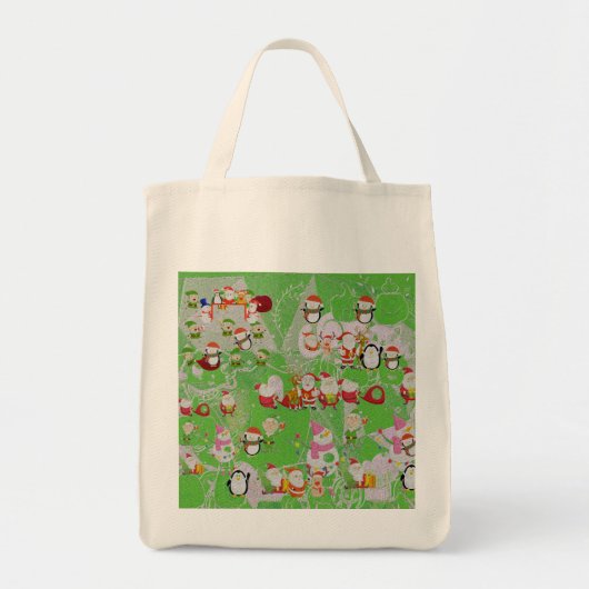 Santa Magical Green New Year Tragetasche (Vorne)