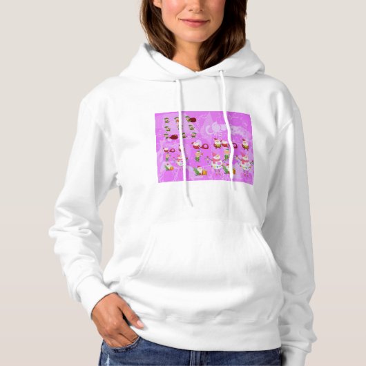 Santa Magical Pink New Jahre Hoodie (Vorderseite)
