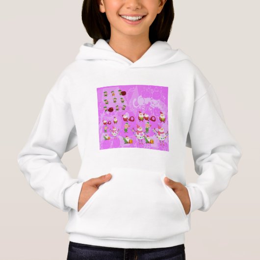 Santa Magical Pink New Jahre Hoodie (Vorderseite)