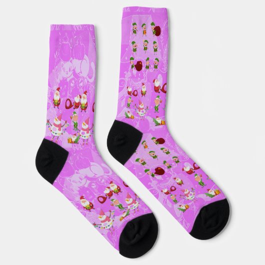 Santa Magical Pink New Jahre Socken (Rechts)