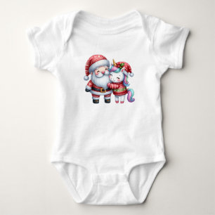 Santa & Magical Unicorn Baby Strampler