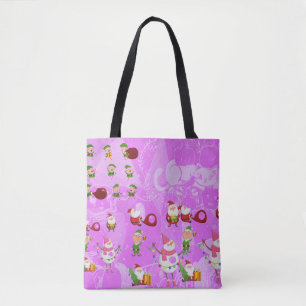 Santa Magischer Rosa Neujahr Tasche
