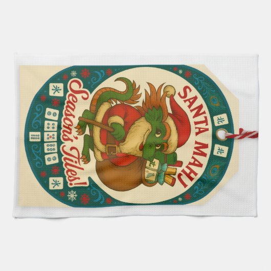 Santa Mahj Kitchen Towel Geschirrtuch (Horizontal)