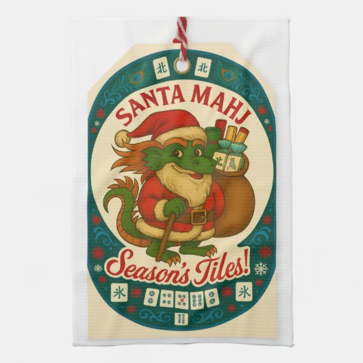 Santa Mahj Kitchen Towel Geschirrtuch (Vertikal)