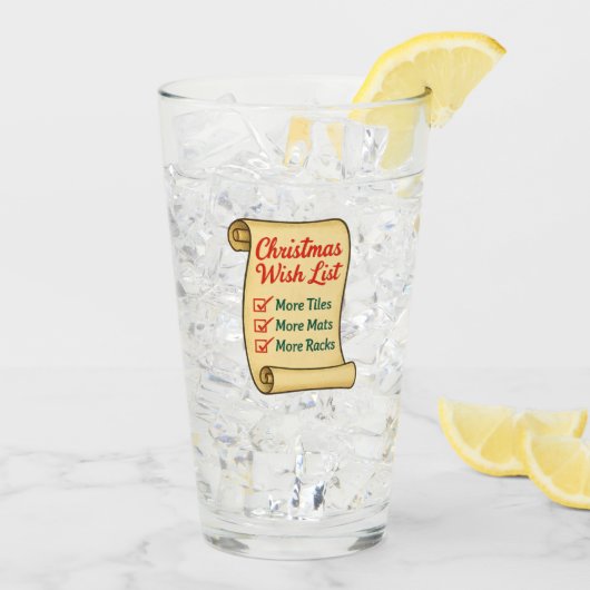 Santa Mahj Knows Your List! Pint Glass Glas (Rückseite Ice)