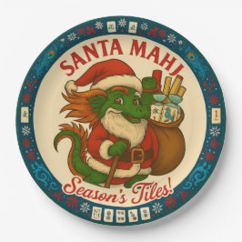 Santa Mahj! Paper Plates Pappteller