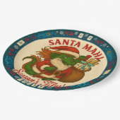Santa Mahj! Pappteller (Schrägansicht)