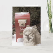 Santa Mail Reindeer Post Festliche Weihnachtsfeier Karte (Vorderseite)