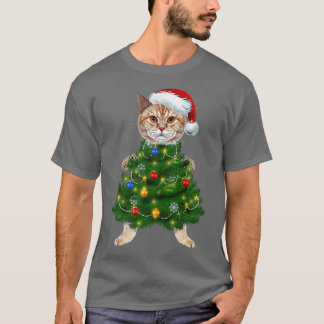 Santa Maine Coon Weihnachtsbaum Leuchtfeuer Xm T-Shirt
