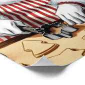 Santa Making Sugar Cookies Vintager Stil Poster (Ecke)