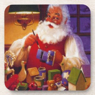 Santa Making Toys Set von Cork Untersetzer