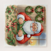 Santa Making Wreaths Christmas Puzzle (Horizontal)