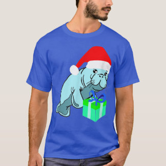 Santa Manatee Kostüm Funny Dugongidae Xmas Christ T-Shirt
