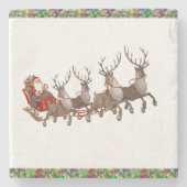 Santa Marble Stone Untersetzer Weihnachten (Vorderseite)