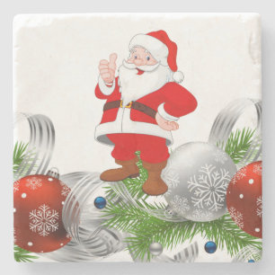 Santa Marble Stone Untersetzer Weihnachten