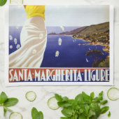 Santa Margherita Ligure, Italien Vintage Reisen Ar Geschirrtuch (Gefaltet)