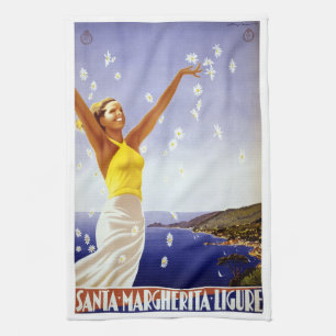 Santa Margherita Ligure, Italien Vintage Reisen Ar Geschirrtuch