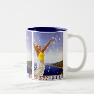 Santa Margherita Ligure mit Daisies Zweifarbige Tasse