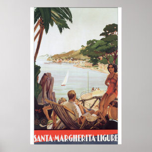 Santa Margherita Ligure Vintage Reiseplaner Poster