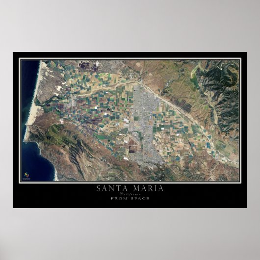 Santa Maria California Satellite-Poster Karte Poster (Vorne)