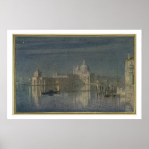 Santa Maria della Salute, Venedig, Mondlicht, 1863 Poster