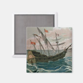 Santa Maria nähert sich der Küste des neuen W Magnet (Vorderseite/Rückseite)