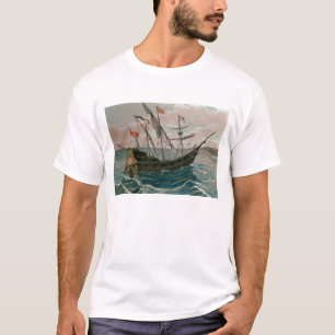 Santa Maria nähert sich der Küste des neuen W T-Shirt