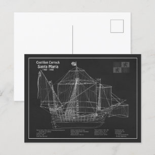 Santa Maria - Pläne für Schiffskonzepte PBD Postkarte