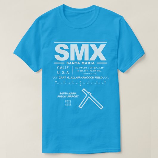Santa Maria Public Airport SMX T - Shirt (Design vorne)
